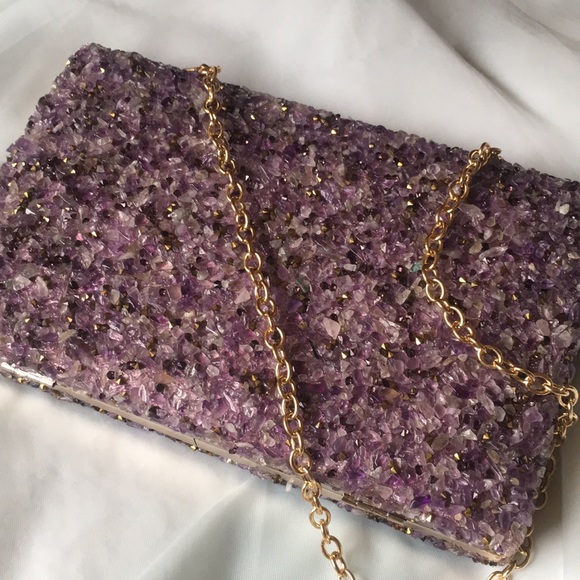 Dolls Kill Handbags - NWT AMAZING amethyst clutch / crossbody